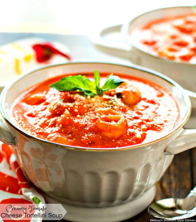 Tortellini Soup in a bowl