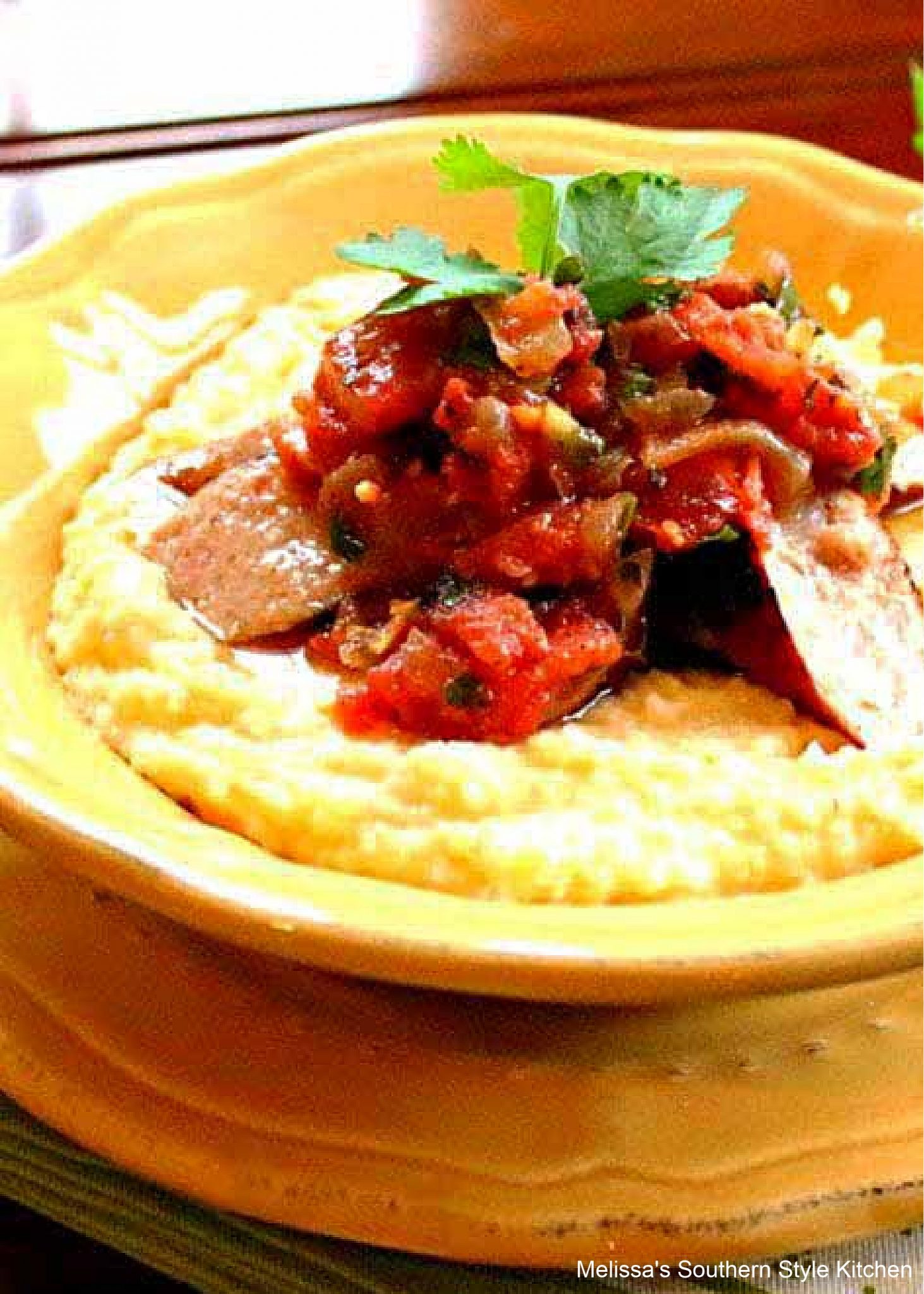 kielbasa-and-cheese-grits-with-tomatoes
