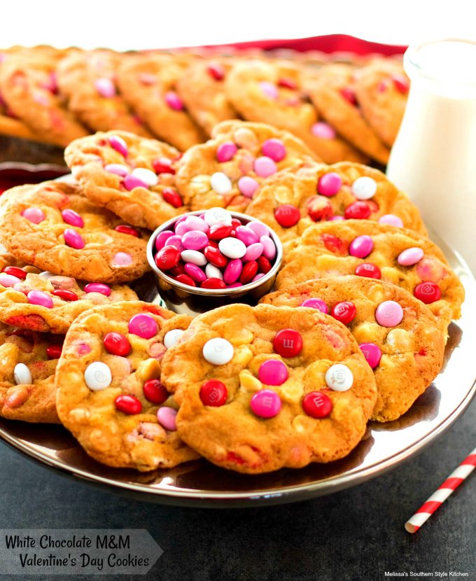 White Chocolate Chip M&M Valentine's Day Cookies