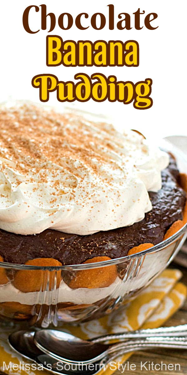 This recipe for Chocolate Banana Pudding turns this Southern classic into a chocolate lovers dream #bananapudding #chocolate #chocolatebananapudding #bananas #chocolatedessertrecipes #southernbananapudding #desserts #southernrecipes