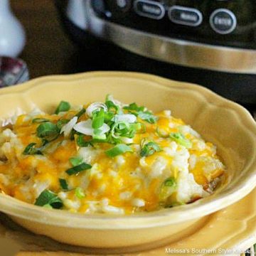 Slow Cooked Cheesy Ranch Potatoes in a crockpot