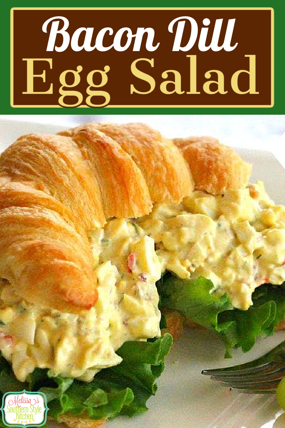 Take egg salad up a notch with the addition of bacon and dill! #eggsalad #baconandeggs #baconeggsalad #dill #saladrecipes #easyrecipes #dinner #dinnerideas #eggs #southernfood #brunch #lunch #sandwiches #salads #bacon #southernrecipes via @melissasssk