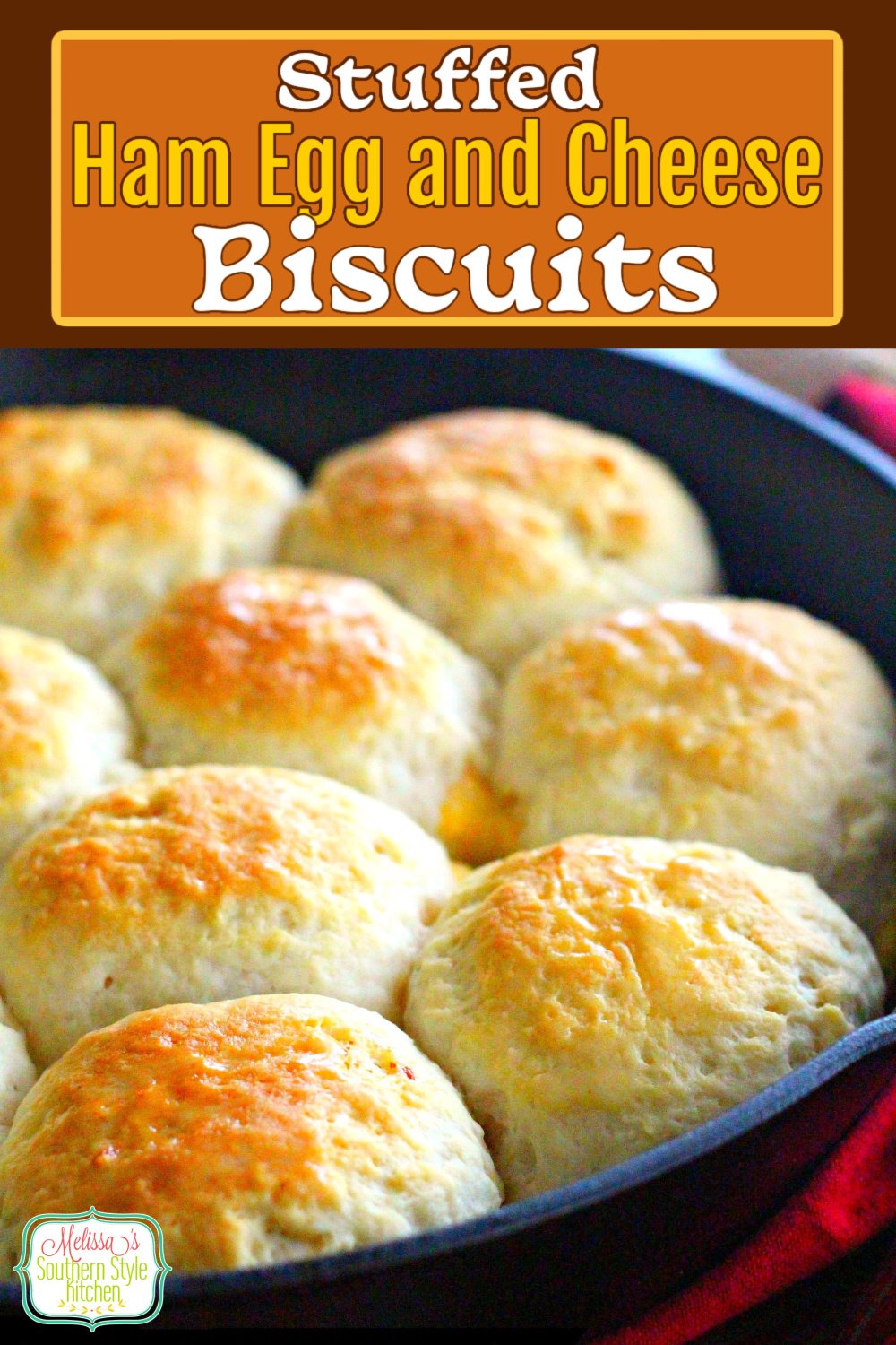 These made-from-scratch biscuits have a surprise hidden inside #stuffedbiscuits #southernbiscuits #buttermilkbiscuits #ham #eggs #brunch #breakfast #southernfood #southernrecipes #biscuits #holidaybrunch via @melissasssk