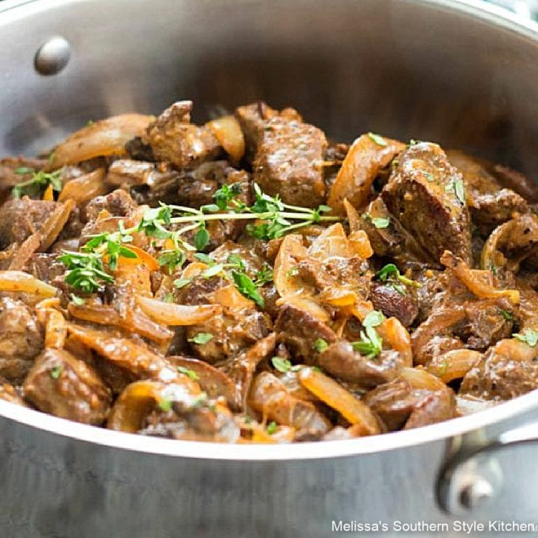 Smothered Steak Tips with Creamy Mushrooms and Onions