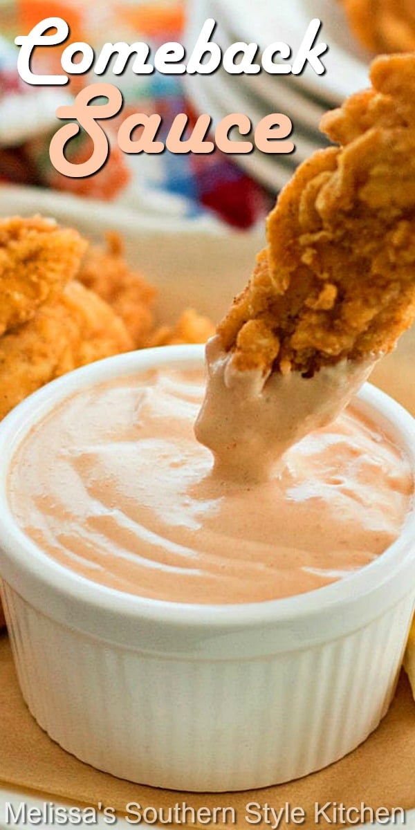 Enjoy this Comeback Sauce as a dip for chicken, fries, vegetables and beyond! #comebacksauce #frysauce #diprecipes #dips #appetizers #easyrecipes #southerncomebacksauce #southernrecipes #southernfood #appetizers