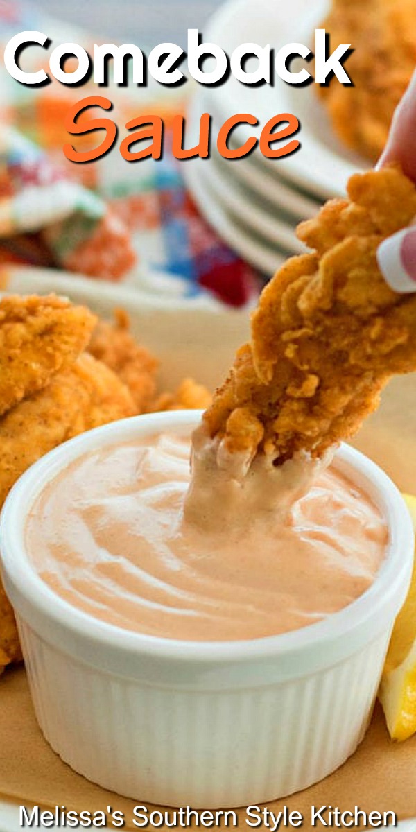 Enjoy this Comeback Sauce as a dip for chicken, fries, vegetables and beyond! #comebacksauce #frysauce #diprecipes #dips #appetizers #easyrecipes #southerncomebacksauce #southernrecipes #southernfood #appetizers via @melissasssk