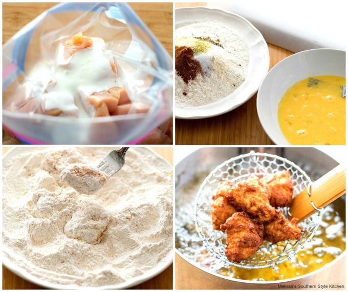 step-by-step images how to prepare fried chicken
