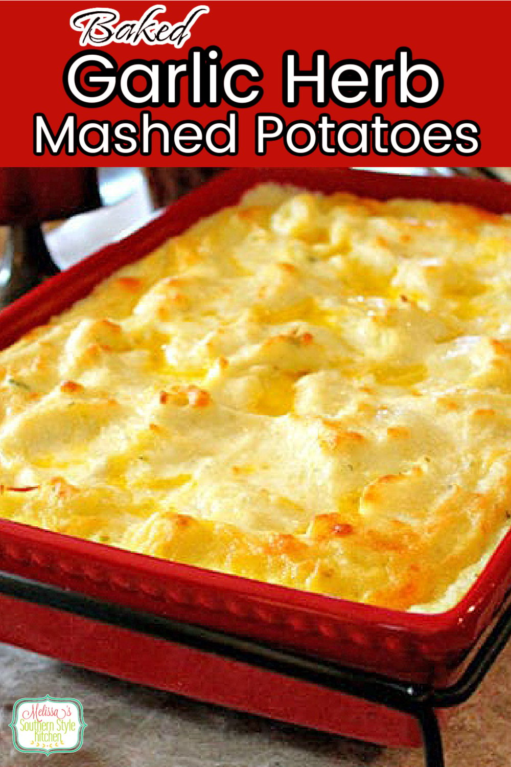 These dreamy Garlic Herb Mashed Potatoes can be assembled in advance then baked just before serving #makeaheadmashedpotatoes #mashedpotatoes #garlicherbmashedpotatoes #potatorecipes #potatocasserole #potatoes #garlicherbpotatoes #holidaysidedishrecipes #thanksgivingrecipes #easterrecipes #christmasrecipes #southernfood #southernrecipes