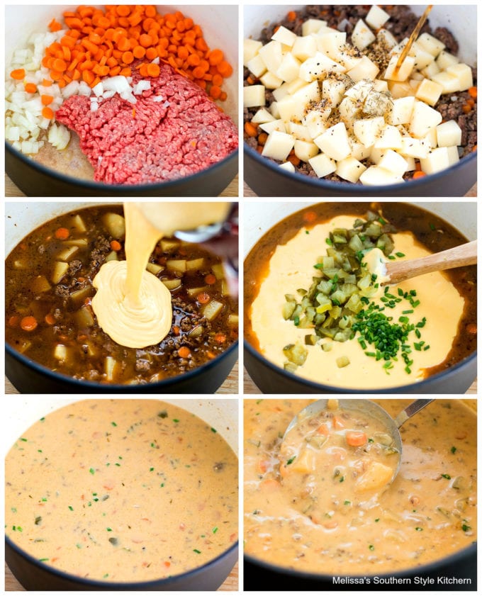 step by step images and ingredients to make soup