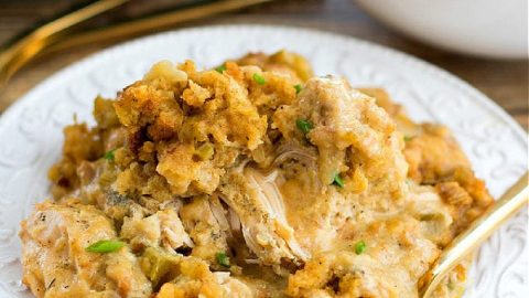 Crockpot Chicken and Dressing Casserole Crockpot Chicken and Dressing Casserole