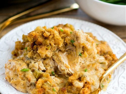 Crockpot Chicken and Dressing Casserole