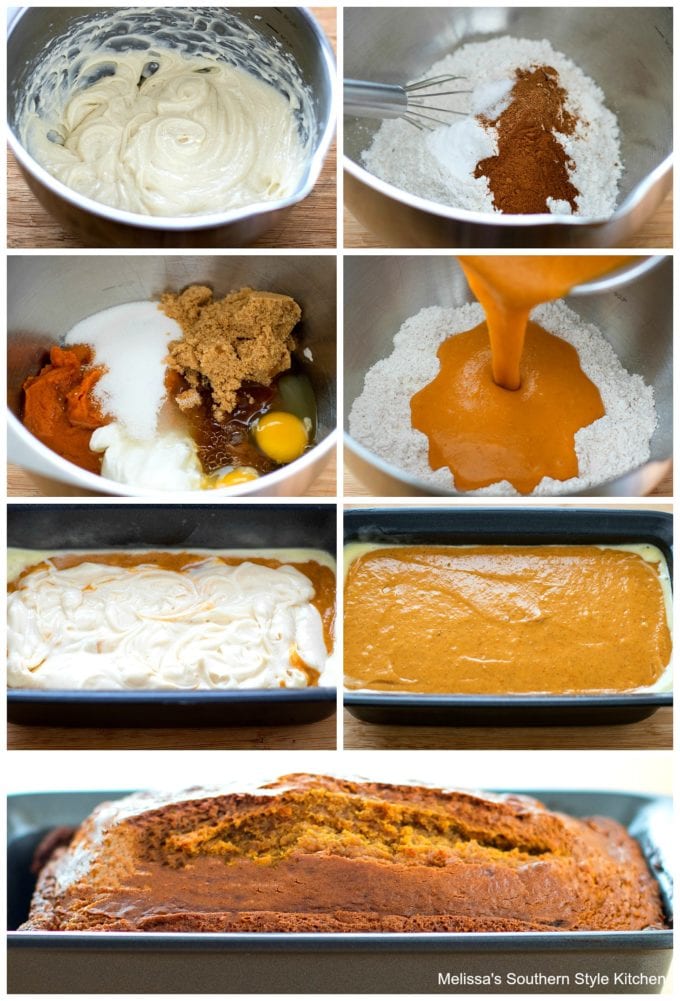 ingredients and step-by-step images to prepare pumpkin bread 