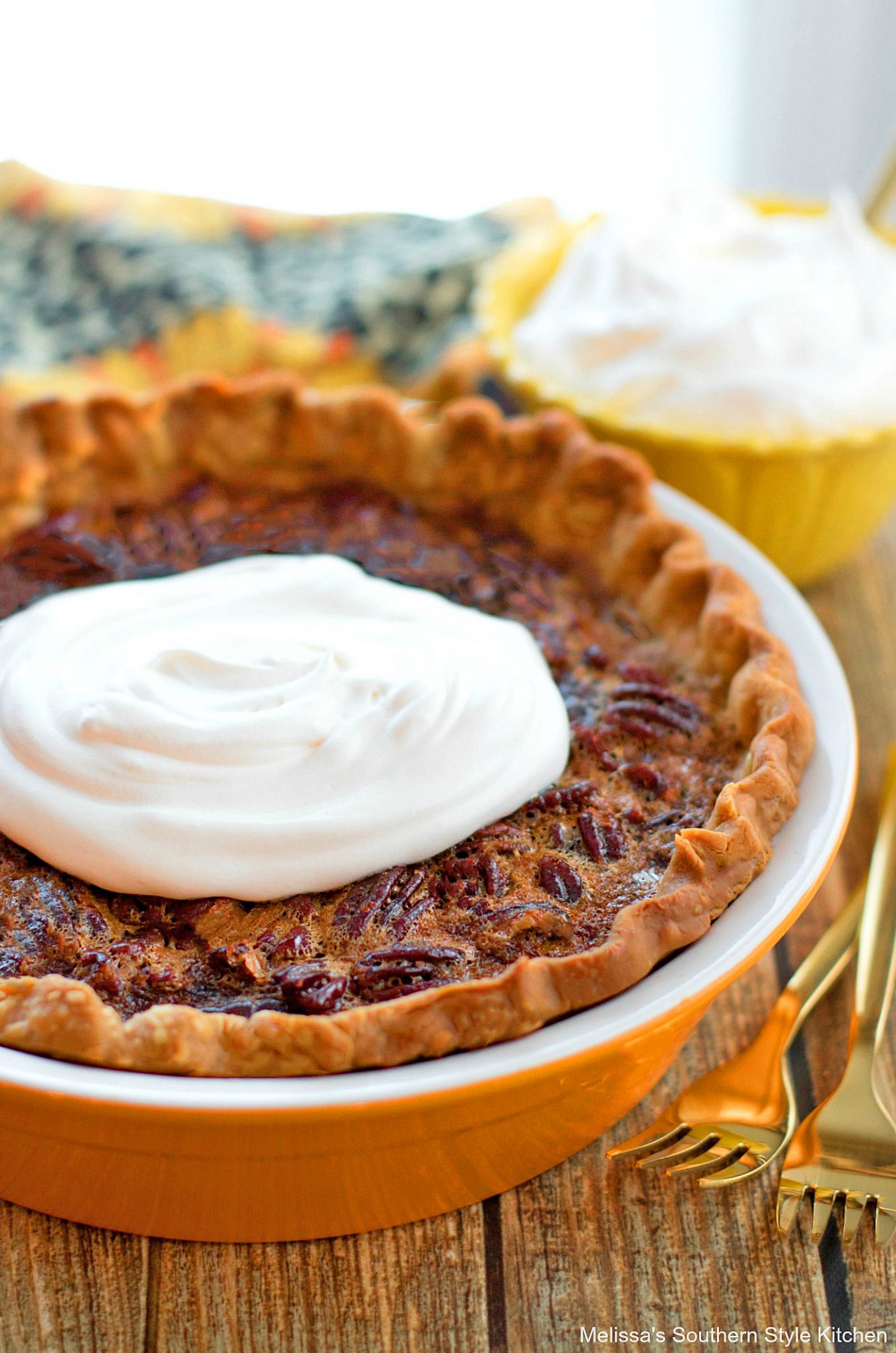 Southern Pecan Pie with whipped cream