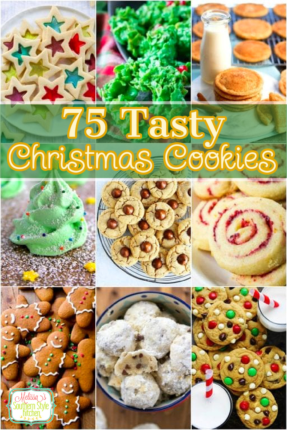 Plan a cookie swap with this collection of 75 Tasty Christmas Cookies #christmascookies #bestchristmascookies #cookierecipes #holidayrecipes #christmasbaking #cookieswap #cookieexchange #bestcookierecipes #desserts #dessertfoodrecipes #southernrecipes #southernfood #melissassouthernstylekitchen