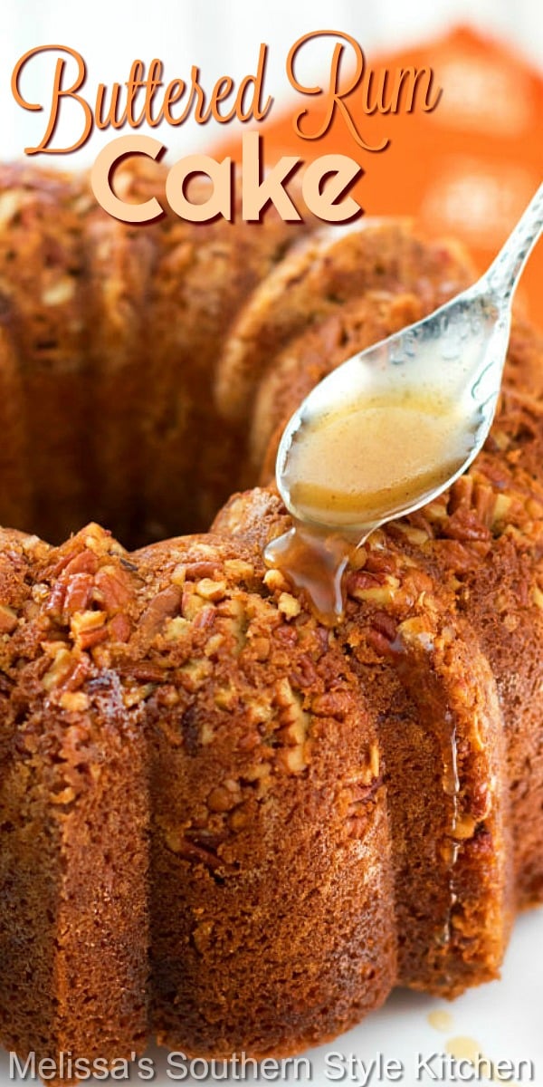 This insanely delicious homemade Buttered Rum Cake is holiday ready #butteredrum #butteredrumcake #cakes #cakerecipes #pecns #pecancake #desserts #dessertfoodrecipes #holidaybaking #holidays #rum #southernrecipes #southernfood via @melissasssk