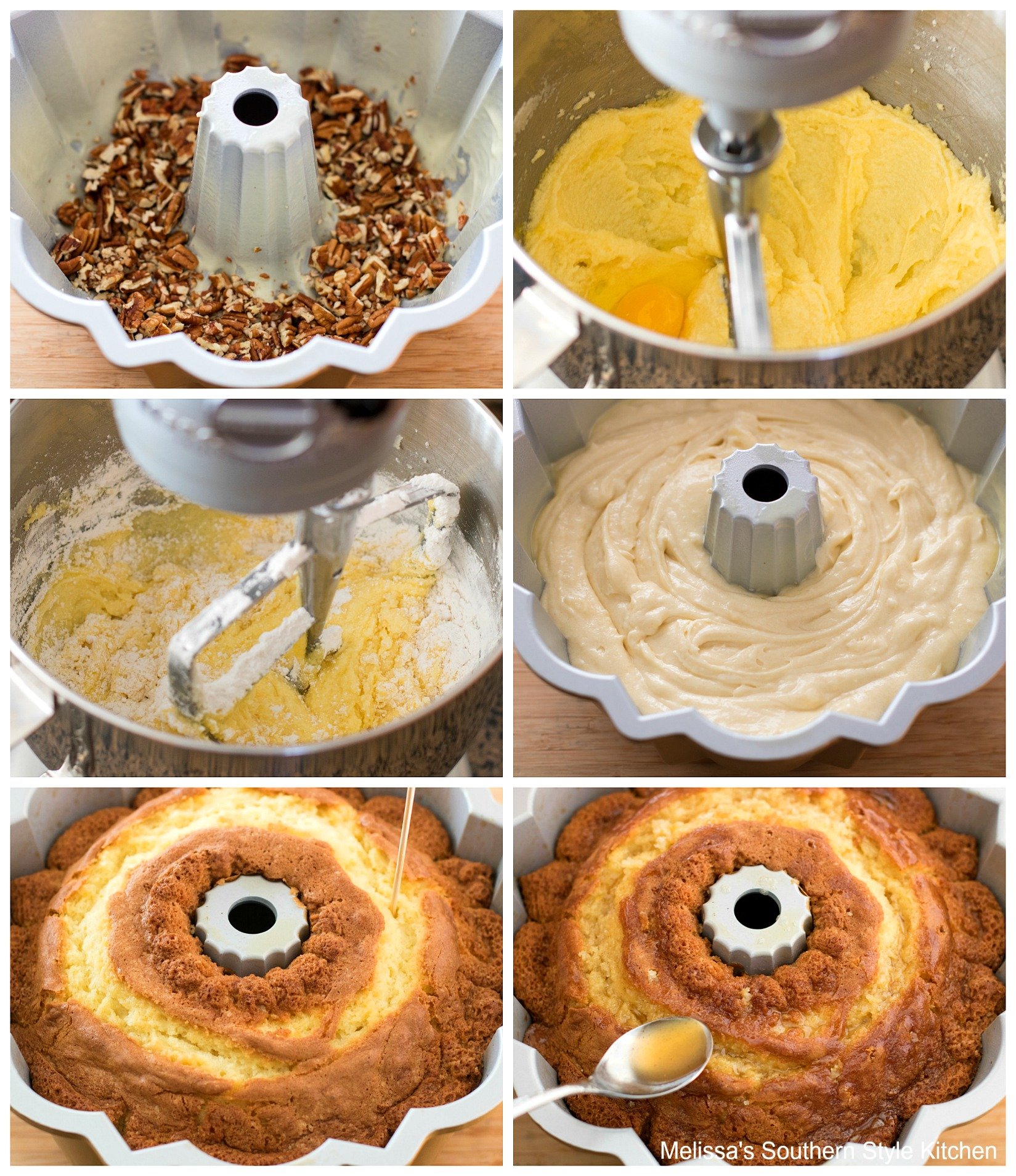 step-by-step images and ingredients for rum cake