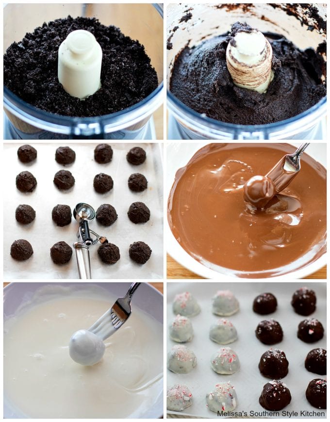 step-by-step images how to prepare truffles with melted chocolate in a bowl