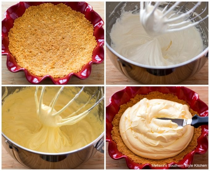 pie crust in a pie dish with whipped cream