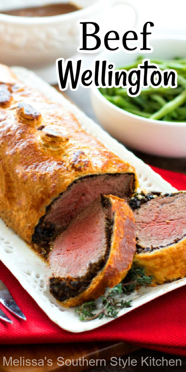 Melt in your mouth Beef Wellington is a special dish for a special occasion #beef #beefwellington #puffpastry #puffpastryrecipes #beefrecipes #beeftenderloin #Christmasdinner #newyearseve #dinnerideas #dinner #southernfood #southernrecipes #mushrooms #puffpastry