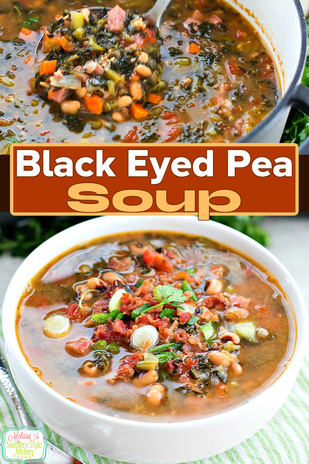 Enjoy a warm and cozy bowl of Black Eyed Pea Soup for your New Year's Day celebration #blackeyedpeas #soup #blackeyedpeasoup #souprecipes #bestsouprecipes #newyearsdayrecipes #southernfood #southernrecipes #dinner #dinnerrecipes via @melissasssk