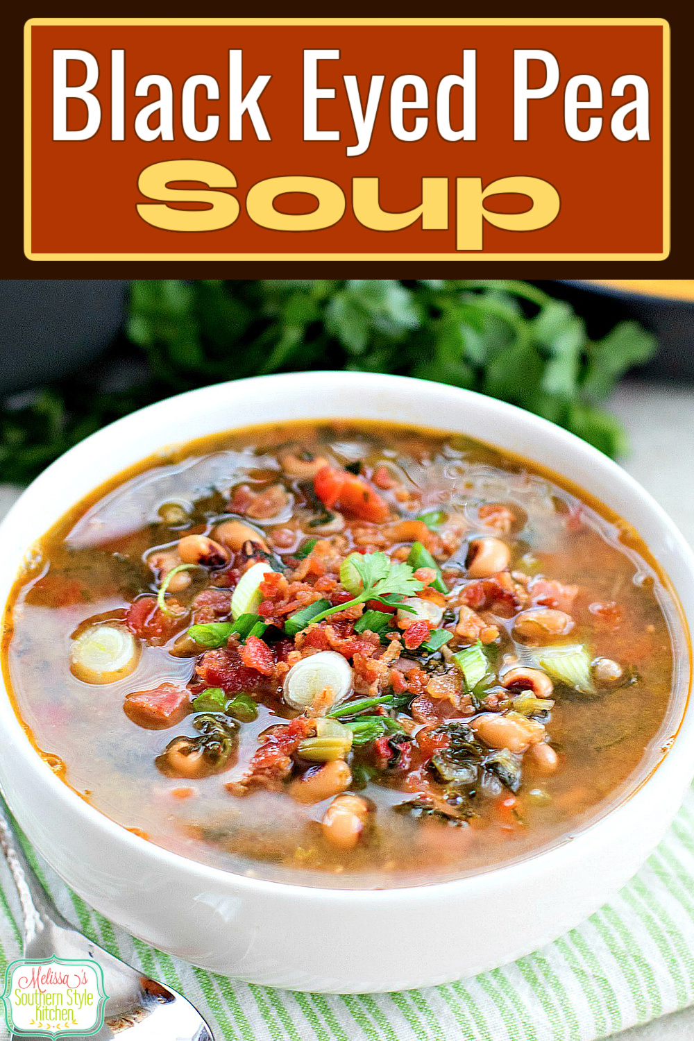 Enjoy a warm and cozy bowl of Black Eyed Pea Soup for your New Year's Day celebration #blackeyedpeas #soup #blackeyedpeasoup #souprecipes #bestsouprecipes #newyearsdayrecipes #southernfood #southernrecipes #dinner #dinnerrecipes via @melissasssk