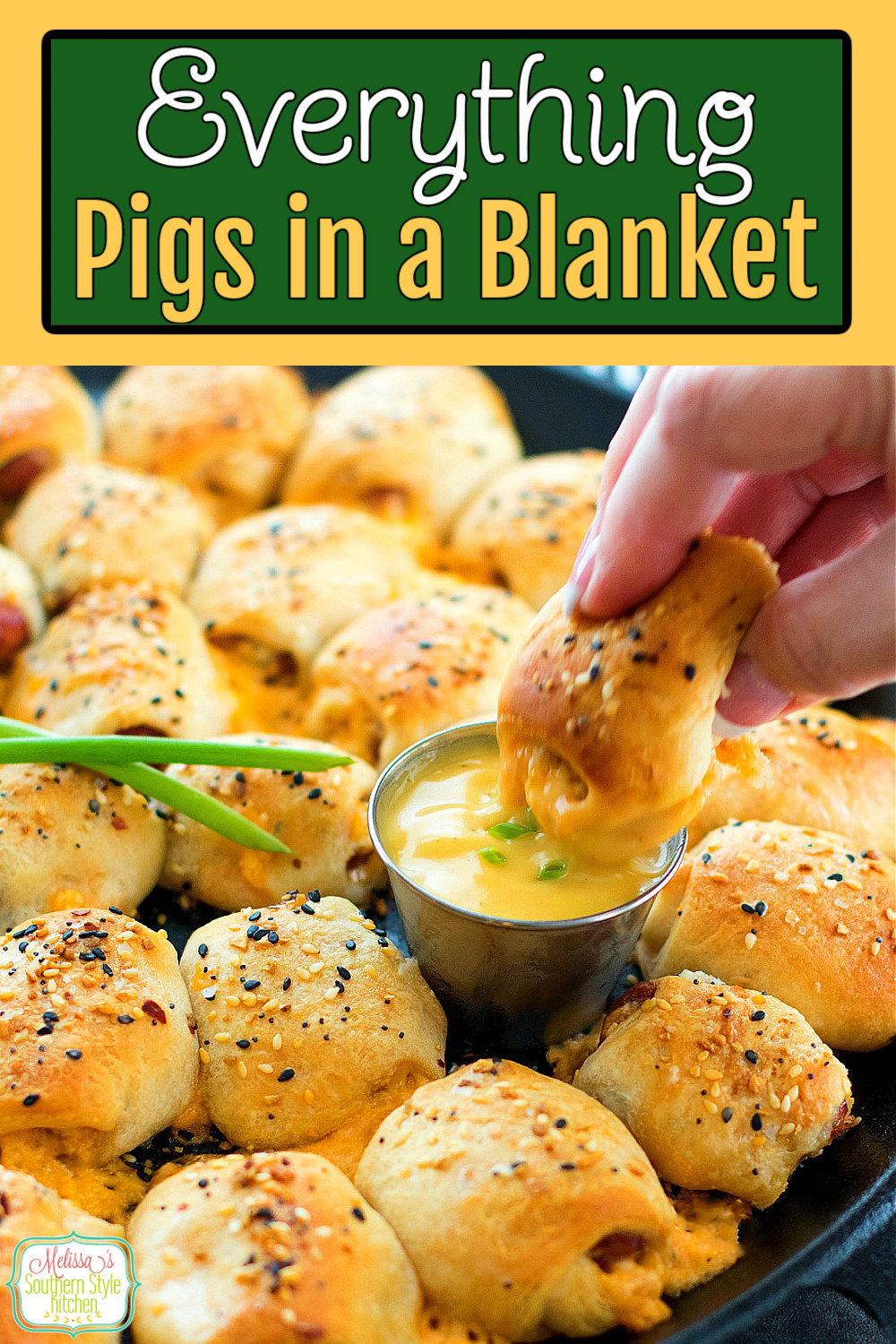 Take this classic snack to another level with Everything bagel seasoning ~ Everything Pigs in a Blanket #pigsinablanket #minicrescentdogs #hotdogs #appetizers #snacks #lilsmokies #smokedsausages #partyfood #easyrecipes #superbowlfood #appetizers #tailgating #graduationparty #food #recipes #southernrecipes #southernfood #melissassouthernstylekitchen via @melissasssk