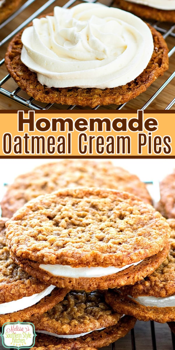 Make these better-than-store bought Homemade Oatmeal Cream Pies for dessert #oatmealcreampies #oatmeal #pierecipes #creampies #desserts #dessertfoodrecipes #southernfood #southernrecipes #holidaybaking #holidayrecipes #christmascookies via @melissasssk