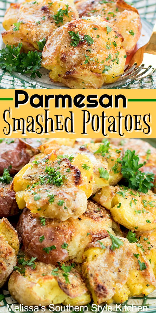 Parmesan Smashed Potatoes via @melissasssk