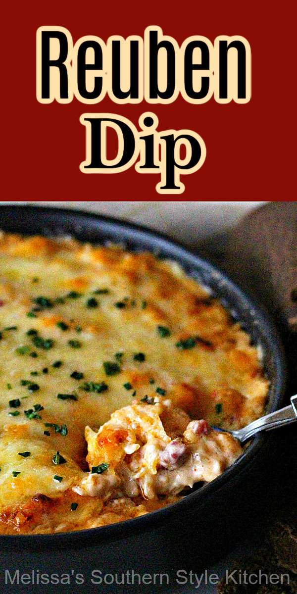 Everything you love about a reuben sandwich is in this cheesy Best Reuben Dip #reubens #reubendip #classicreubendip #diprecipes #cornedbeef #stpatricksday #partyfood #snacks #southernrecipes #southernfood
