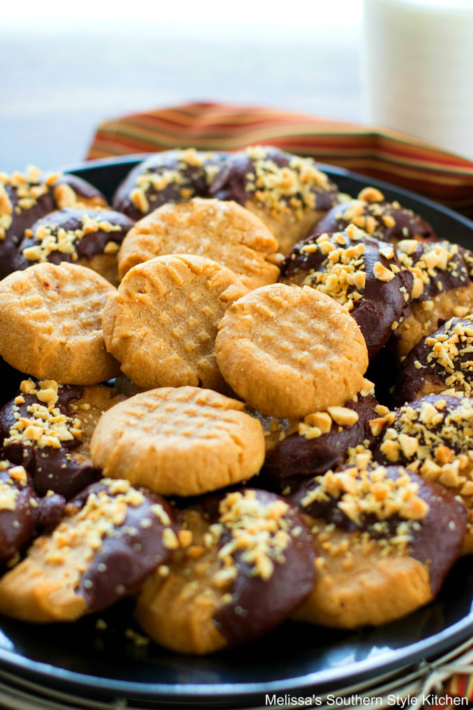 Chocolate Dipped 3 Ingredient Peanut Butter Cookies