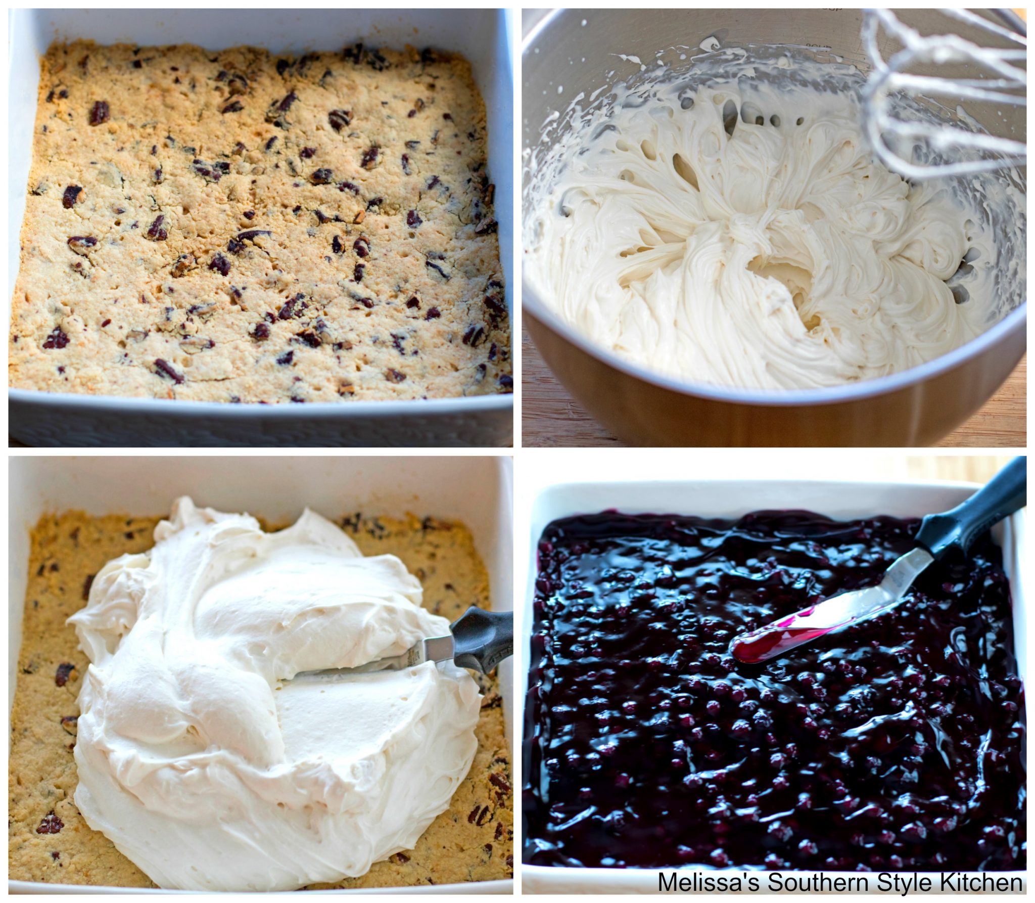 Step-by-step preparation images and ingredients to make Blueberry Yum Yum