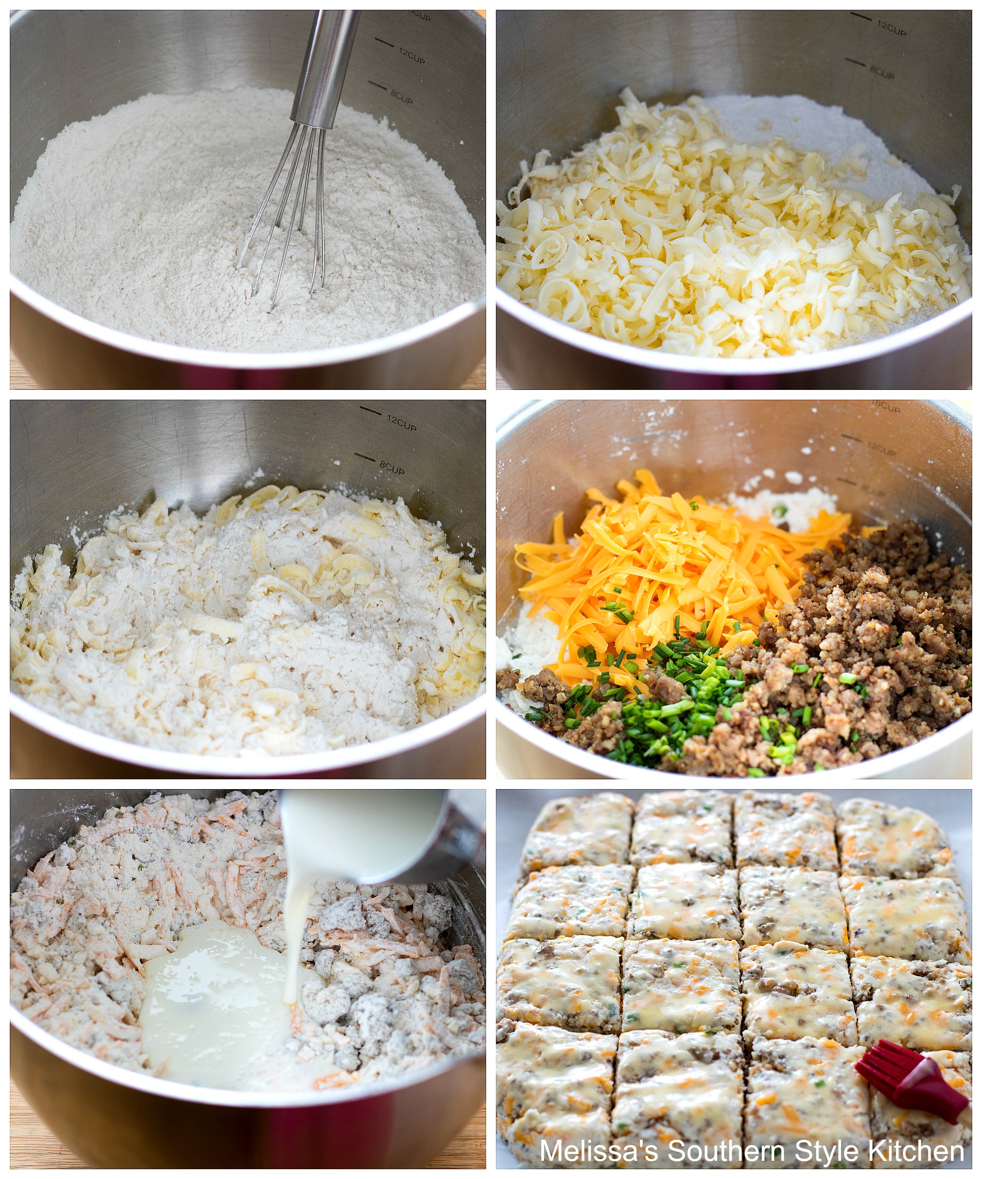 Step-by-step images and ingredients for Cheddar Sausage Biscuits