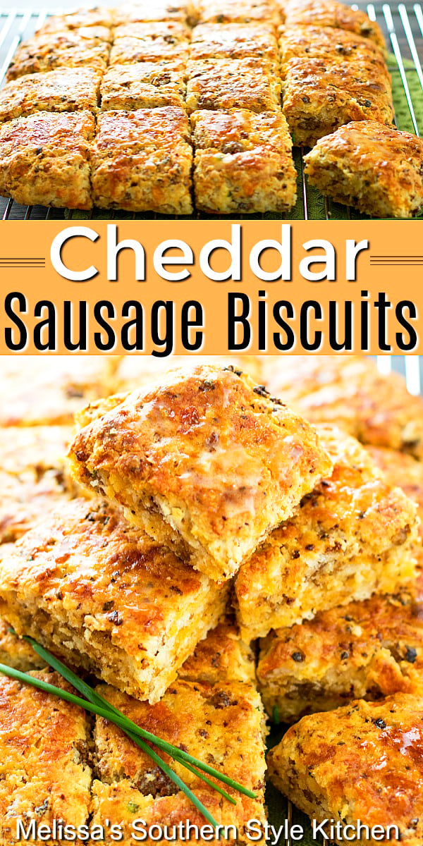 Start your day with these easy cheesy Cheddar Sausage Biscuits #sausagebiscuits #cheddarbiscuits #southernbiscuits #biscuitrecipes #brunch #breakfast #southernfood #southernrecipes #biscuits via @melissasssk