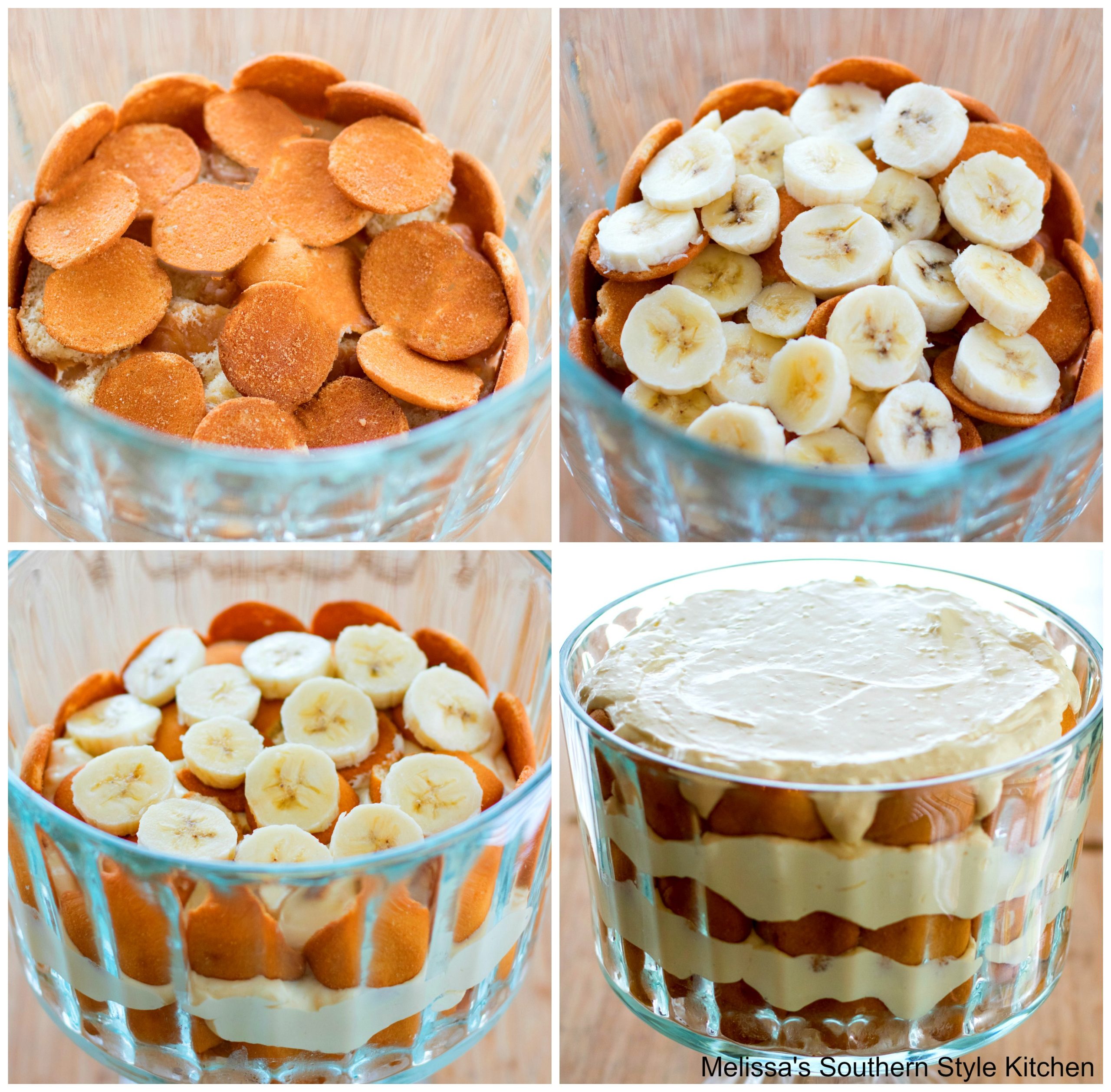 step-by-step pictures and ingredients for banana pudding