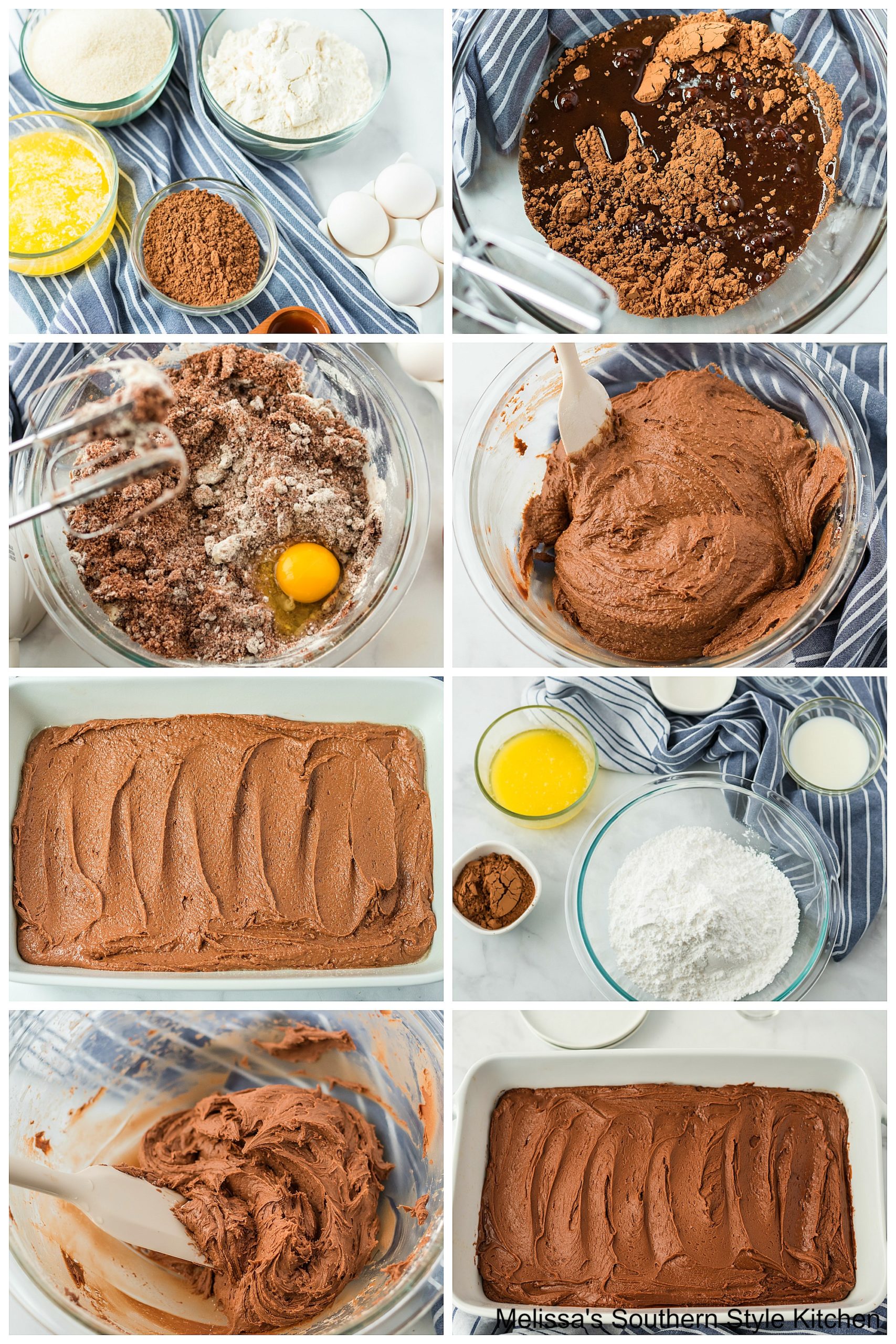 step-by-step preparation images and ingredients for brownies