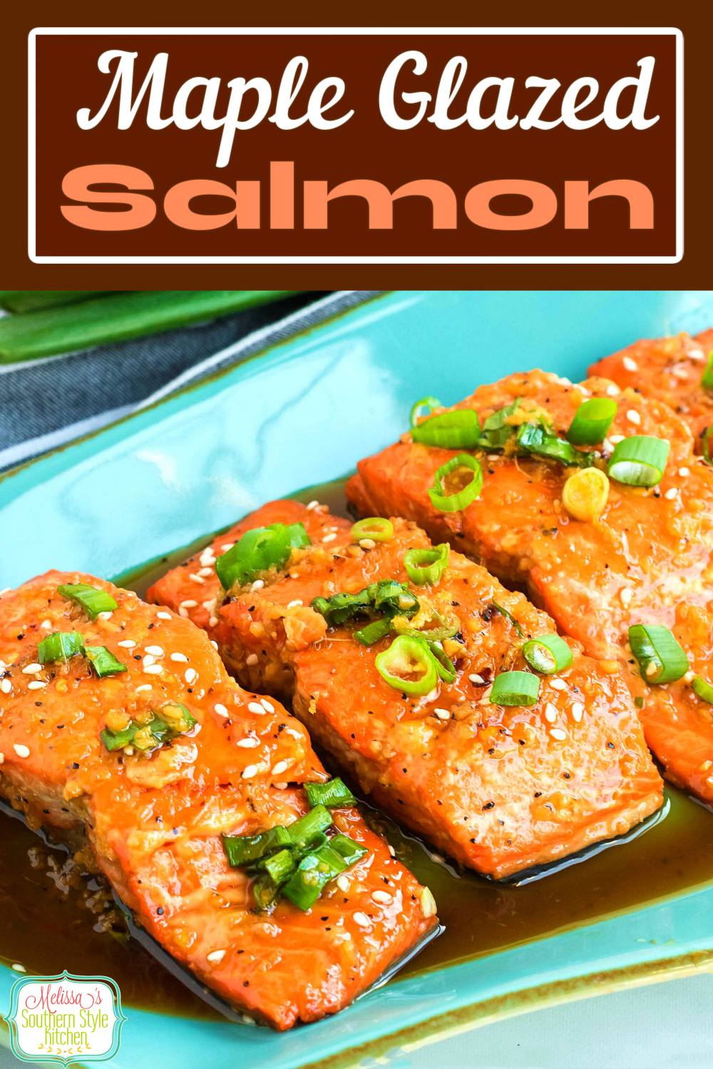 This Maple Glazed Salmon is ready and on the table in minutes #salmon #mapleglazedsalmon #salmonrecipes #dinner #seafoodrecipes #dinnerideas #southernfood #southernrecipes via @melissasssk