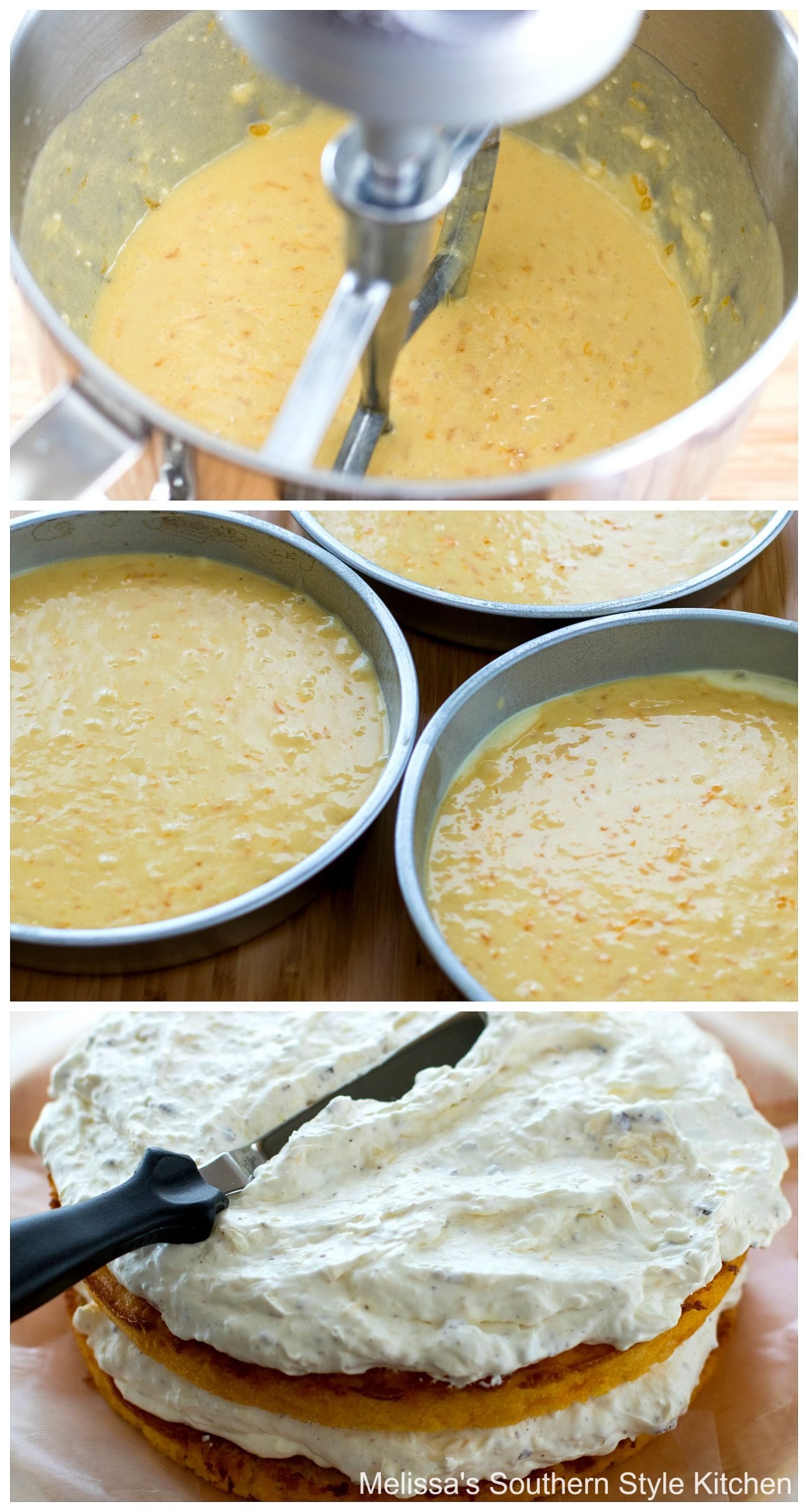 step-by-step preparation images and ingredients for mandarin orange Pig Pickin' Cake