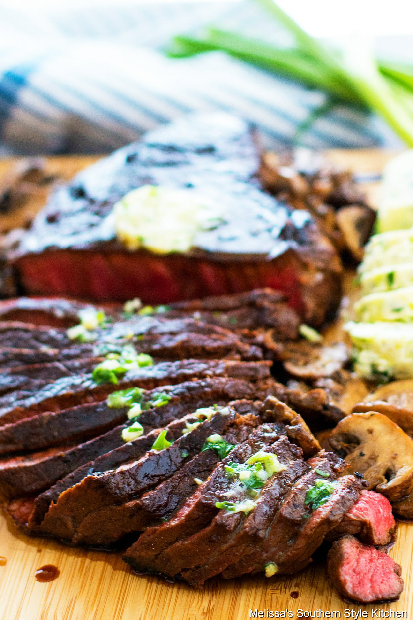 Teriyaki London Broil with Garlic Herb Butter