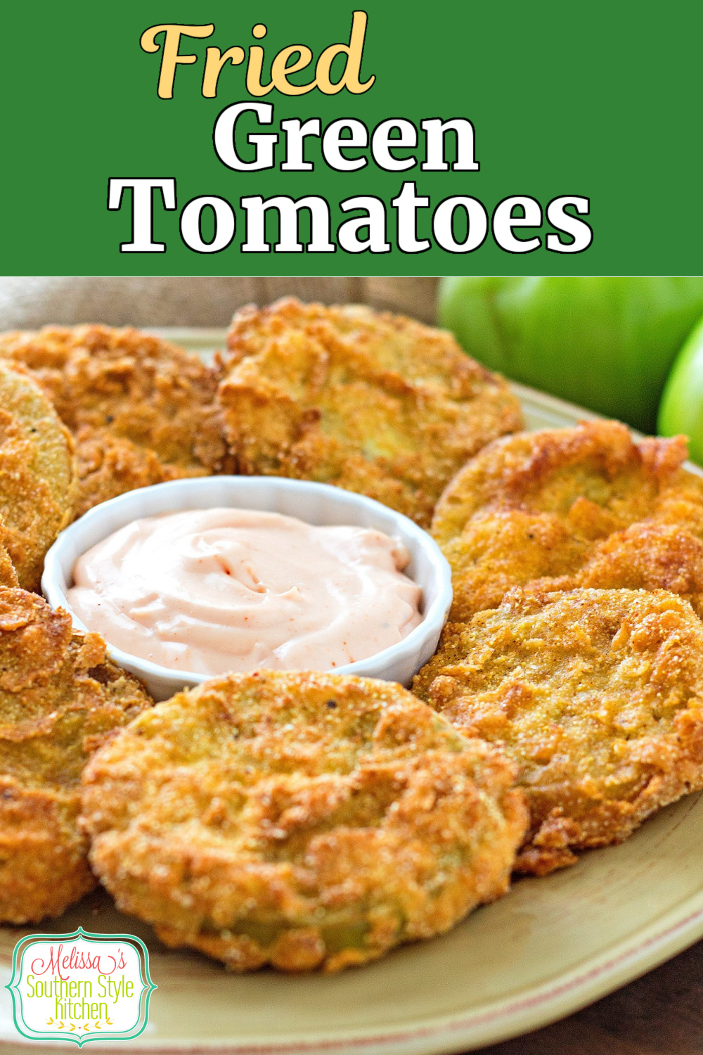Fried Green Tomatoes are a time-honored Summer tradition in the South #friedgreentomatoes #greentomaotes #tomatorecipes #gardening #appetizers #sidedishrecipes #dinnerideas #southernfood #southernrecipes via @melissasssk