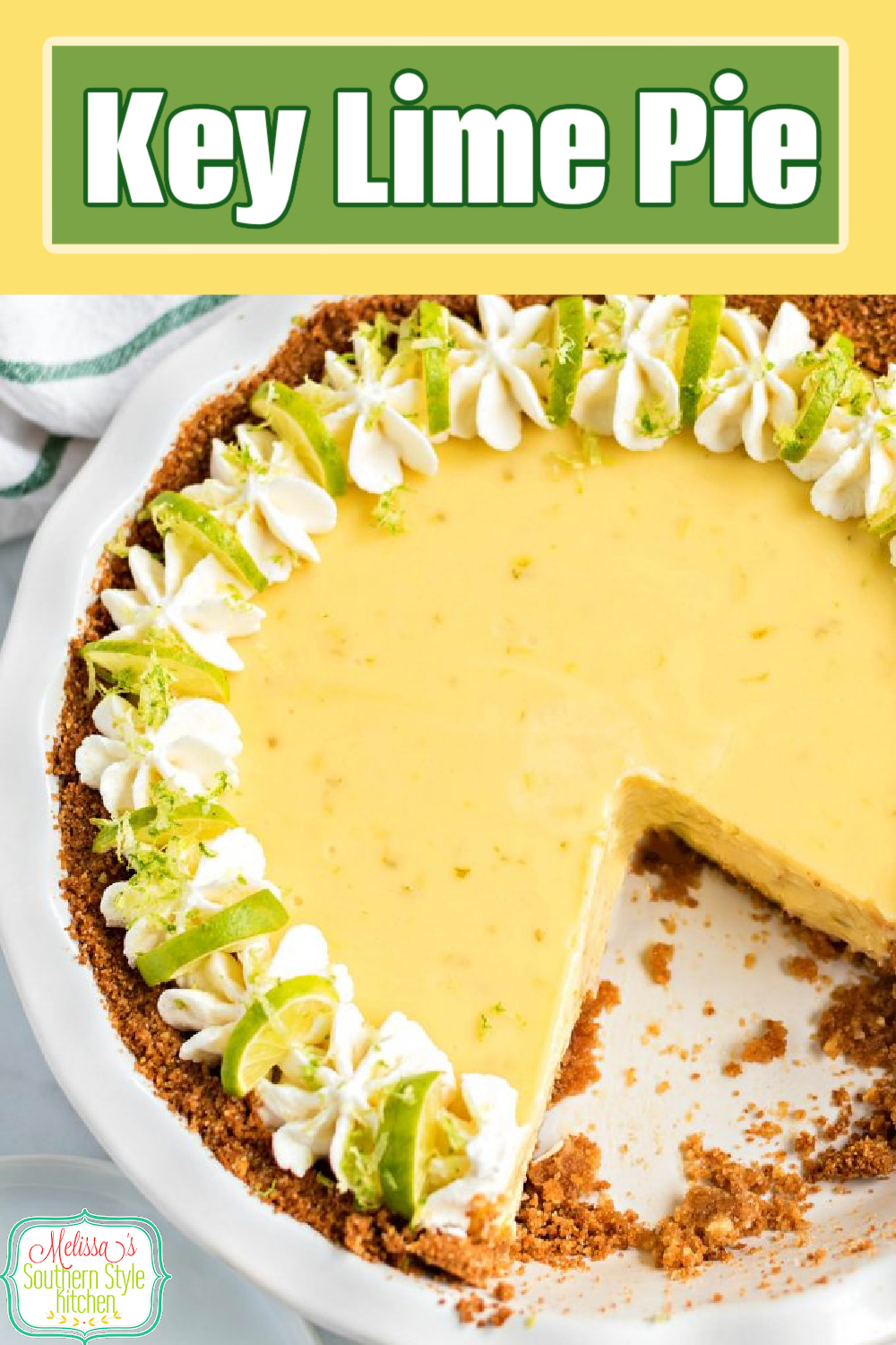 There's a burst of lime in every bite of this Key Lime Pie #keylimepie #keylimes #pierecipes #summerdesserts #holidaydesserts #dessertfoodrecipes #limepie #keylime #desserts #southernfood #southernrecipes