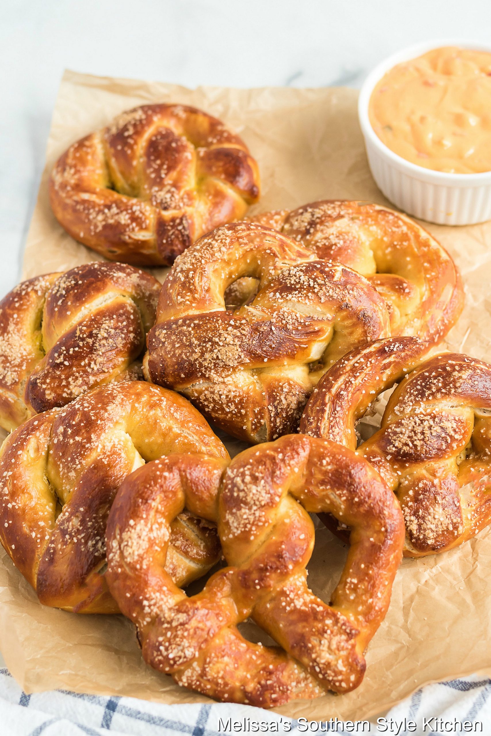 Best Ever soft Pretzels with cheese dip