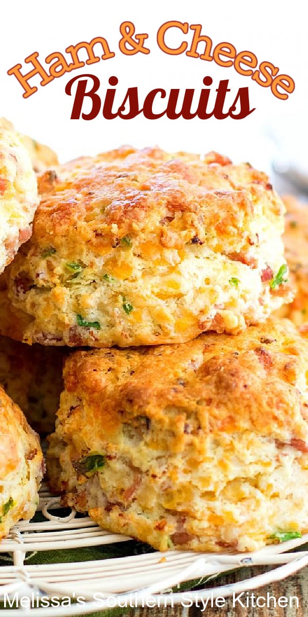 These Ham and Cheese Biscuits are filled with colby jack cheese and smoked ham. They're a spectacular way to enjoy classic biscuits in a new way. #hamandcheesebiscuits #hambiscuits #southernbiscuits #biscuitrecipes #ham #cheesebiscuits #brunch #breakfast #ham #holidaybrunch #christmas #easterbrunch #southernfood #southernrecipes