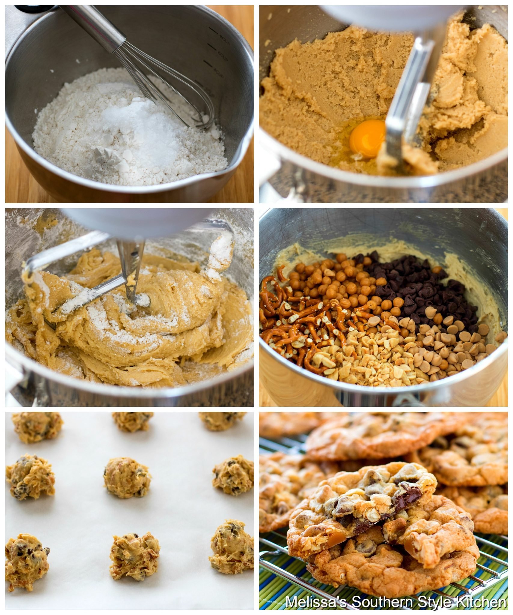 Step-by-step preparation images and ingredients for cookies
