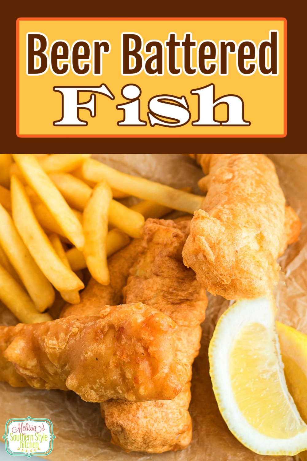 You'll create a fish and chips feast with this crispy golden Beer Battered Fish #beerbatteredfish #beerbatter #friedfish #cod #seafoodrecipes #bestbeerbatterrecipe #maindish #dinnerideas #southernfood #southernrecipes via @melissasssk