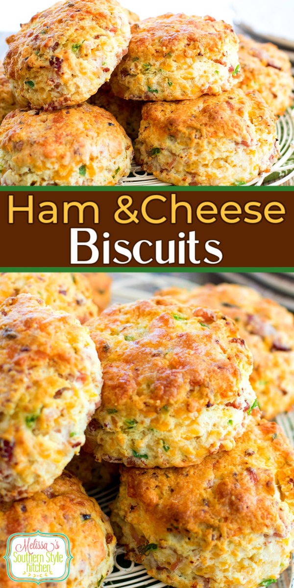 These Ham and Cheese Biscuits are filled with colby jack cheese and smoked ham. They're a spectacular way to enjoy classic biscuits in a new way. #hamandcheesebiscuits #hambiscuits #southernbiscuits #biscuitrecipes #ham #cheesebiscuits #brunch #breakfast #ham #holidaybrunch #christmas #easterbrunch #southernfood #southernrecipes via @melissasssk