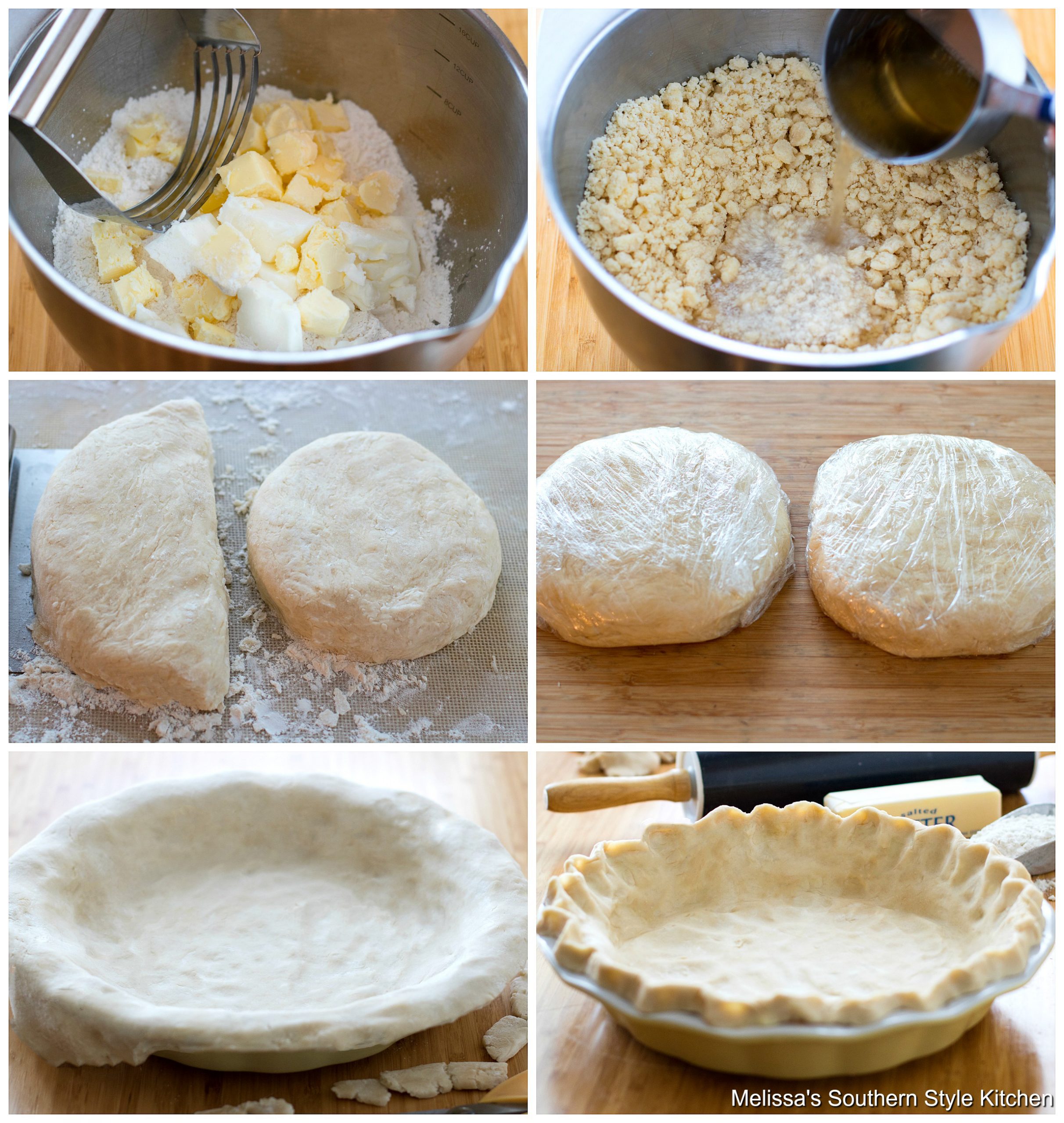 Step-by-step preparation images and ingredients for 7 Up Pie Crust