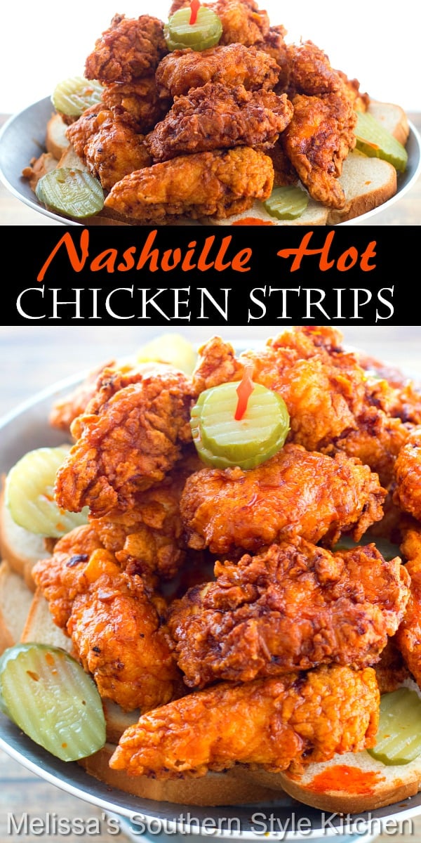 These Nashville Hot Chicken Strips are melt in your mouth tender, and are guaranteed to add a kick to your meal #nashvillehotchickenrecipe #nashvillehotchickenstrips #hotchicken #bestnashvillehotchicken #easychickenbreastrecipes #southernrecipes #southernfood #chicken #chickenbreasts #friedchicken #southernfriedchicken