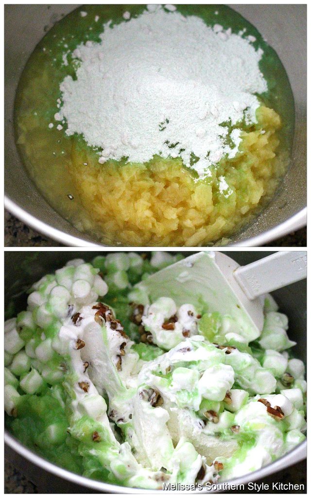 Step-by-step preparation images and ingredients to make Pistachio Fluff