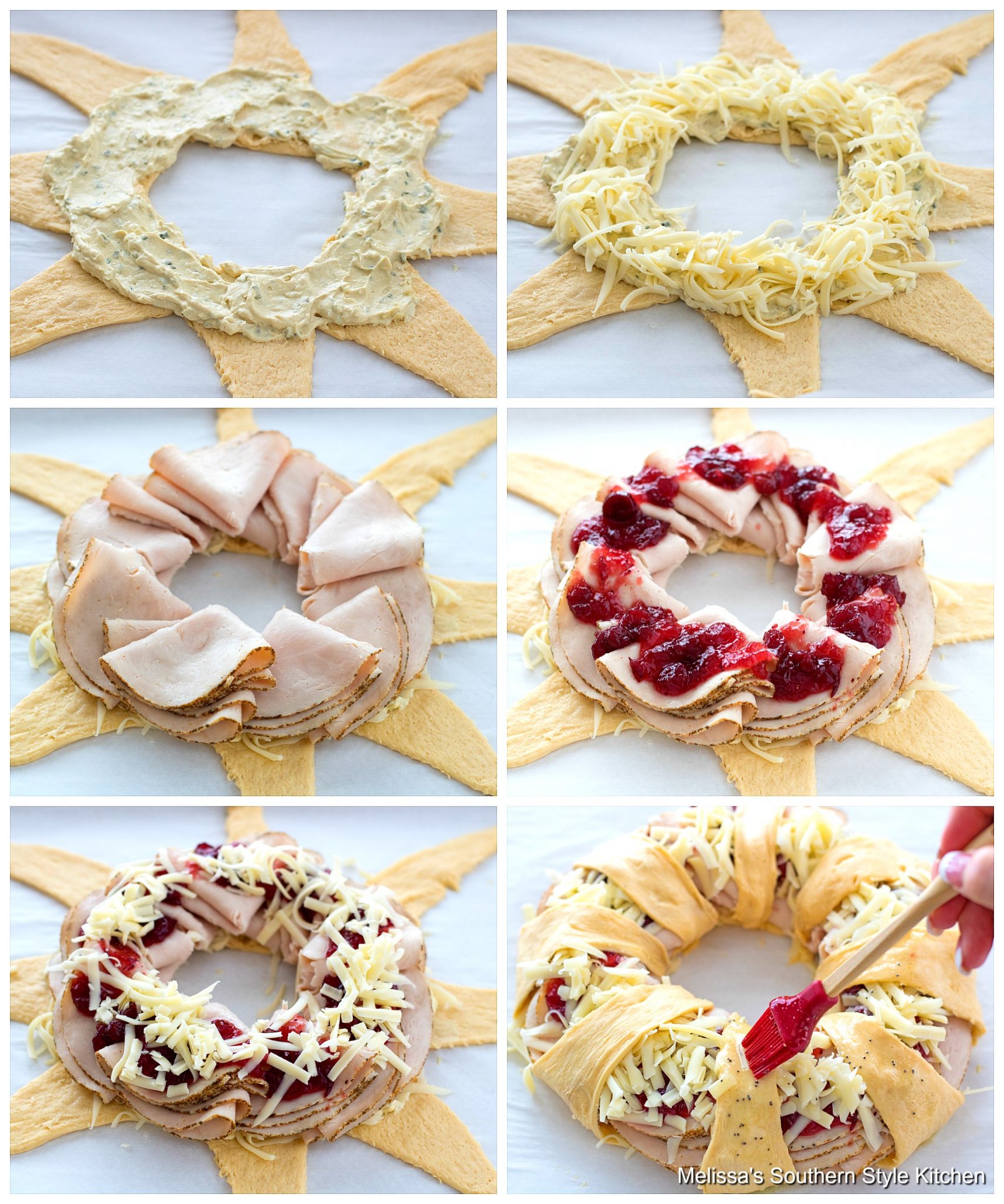 Turkey Cranberry Crescent Ring instructions 