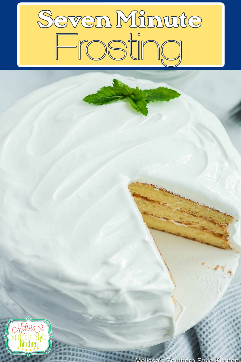 This light and billowy 7-Minute Frosting is certain to make it a delectable frosting recipe you'll reach for again and again. #sevenminutefrosting #7minutefrosting #meringue #fluffywhitefrosting #cakefrostingrecipes #icing #marshmallowfrosting #desserts #dessertfoodrecipes #southernfood #southernrecipes